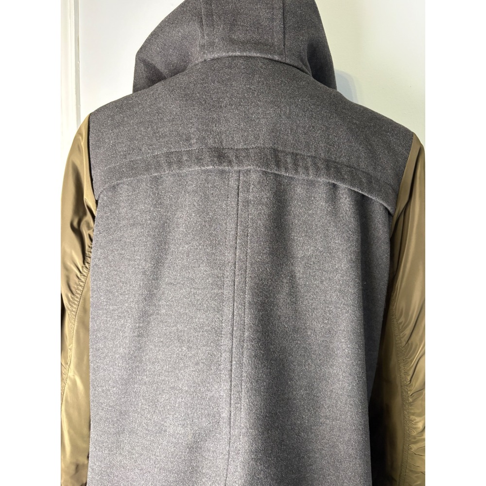 BCBGeneration Mixed Media Hooded Parka Coat Grey Olive Green XL - Picture 11 of 16